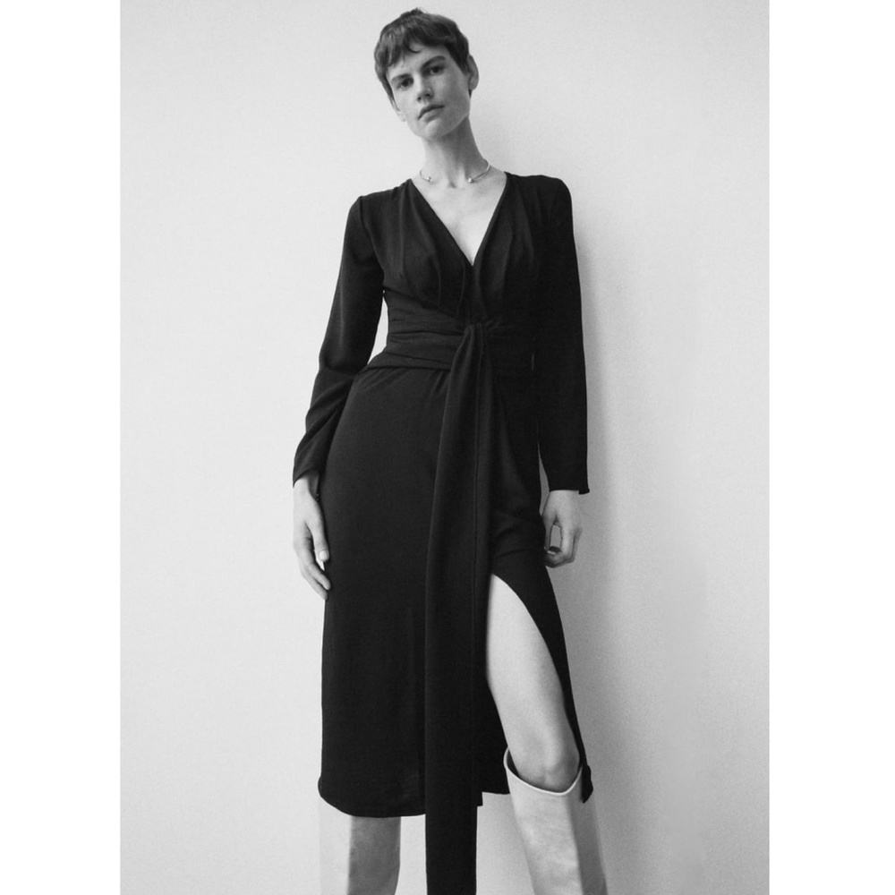 Zara Midi Dress With Front Tie